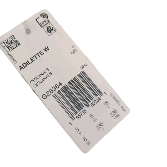 adidas Adilette Womens Size 5 Comfort Slide Sandals - Light Blue/Gray - New - Picture 5 of 6